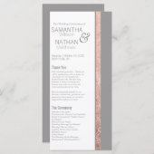 Einfache Rose Gold Rahmen Slate Gray Wedding Programm (Vorne/Hinten)