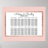 Einfache Rose Gold Rosa Sitzkarte Poster (Vorne)