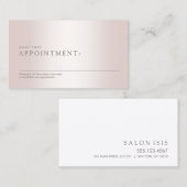 Einfache Rose Gold Salon Wellness-Center Ernennung Terminkarte (Vorne/Hinten)