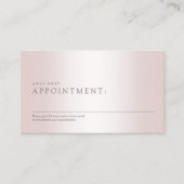 Einfache Rose Gold Salon Wellness-Center Ernennung Terminkarte (Vorderseite)