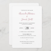 Einfache Rose Gold Script Einladungs-Karte (Vorne/Hinten)