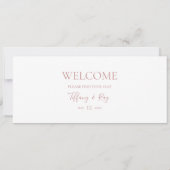 Einfache Rose Gold Seating Chart Header (Rückseite)