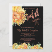 Einfache Rose Gold Sonnenblumen Brautparty Details Einladung (Vorderseite)