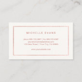 Einfache Rose Gold- und ElfenbeinVisitenkarte Visitenkarte (Rückseite)