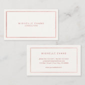 Einfache Rose Gold- und ElfenbeinVisitenkarte Visitenkarte (Vorne/Hinten)