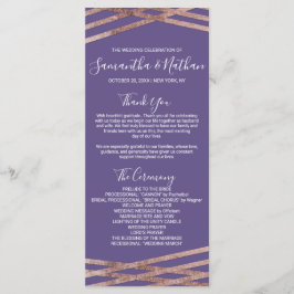 Einfache Rose Gold Violet Hochzeitsprogramme Programm