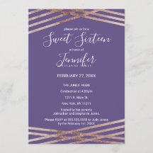 Einfache Rose Gold Violet Sweet 16