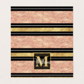 Einfache Rose, goldene Streifen Visitenkarten (Außenseite Aufgefaltet)