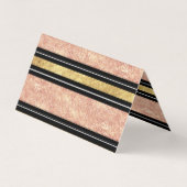 Einfache Rose, goldene Streifen Visitenkarten (Rückseite)