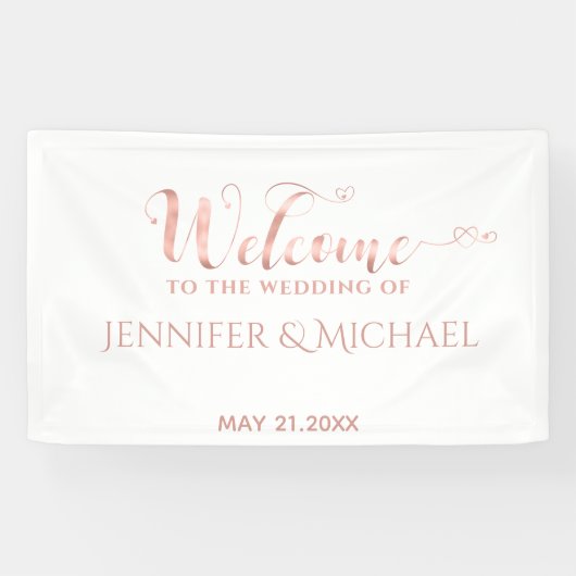 Einfache Rose Goldkalligraphie Banner (Horizontal)