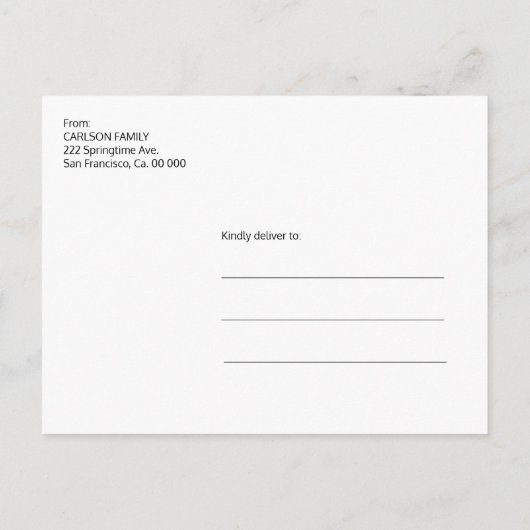 Einfache Rose Goldskripte Hochzeit ändern das Datu Ankündigungspostkarte (Rückseite)