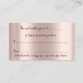 Einfache Rose Herzgutschein Delikatessen Terminkarte (Rückseite)