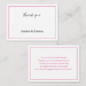Einfache Rose Hochzeit Vielen Dank Mitteilungskarte (Vorne/Hinten)