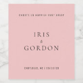 Einfache Rose Hochzeit Weinetikett (Einzelnes Label)