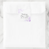 Einfache Rose Hochzeitsaufkleber vr4 Quadratischer Aufkleber (Tasche)