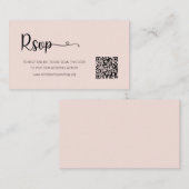 Einfache Rose-Hochzeitskarte für RSVP-Websites Begleitkarte (Vorne/Hinten)