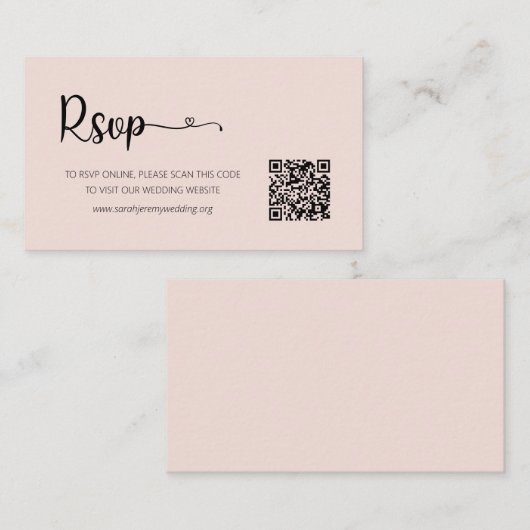 Einfache Rose-Hochzeitskarte für RSVP-Websites Begleitkarte (Vorne/Hinten)