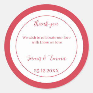 Einfache Rose - maßgeschneiderte Hochzeit Runder Aufkleber