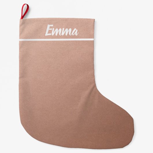 Einfache Rose Minimalistischer Name Großer Weihnachtsstrumpf (Vorderseite)