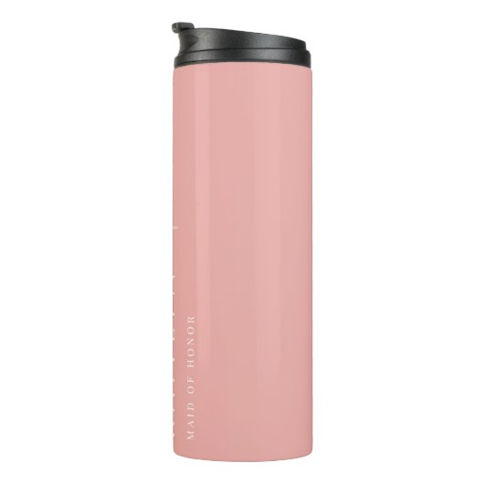 Einfache Rose Monogramm Personalisierte Trauzeugin Thermosbecher (Nach rechts gedreht)