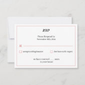 Einfache Rose Personalisiert Hochzeit RSVP Karte (Vorderseite)