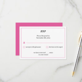 Einfache Rose Personalisiert Hochzeit RSVP Karte