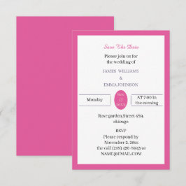 Einfache Rose Personalisiert Save The Date