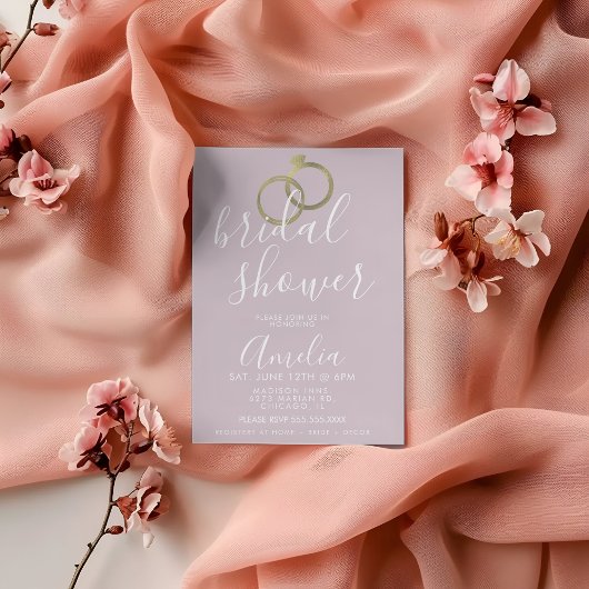 Einfache Rose Rosa Gold Ring Brautparty Postkarte