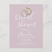 Einfache Rose Rosa Gold Ring Brautparty Postkarte (Vorderseite)