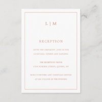 Einfache Rose Rosa Monogramm Elegante Hochzeit
