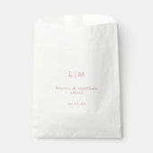 Einfache Rose Rosa Monogramm Elegante Hochzeit Geschenktütchen (Vorderseite)