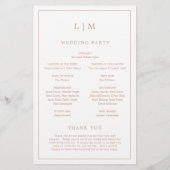 Einfache Rose Rosa Monogramm Elegantes Hochzeitspr (Rückseite)