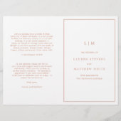 Einfache Rose Rosa Monogramm Elegantes Hochzeitspr (Vorderseite)