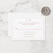 Einfache Rose Rosa Monogramm Mini-Hochzeit RSVP Mitteilungskarte (Vorderseite/Rückseite Beispiel)
