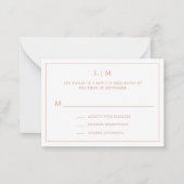 Einfache Rose Rosa Monogramm Mini-Hochzeit RSVP Mitteilungskarte (Vorderseite)