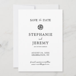 Einfache Rose Save the Date Einladung