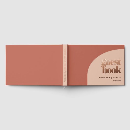 Einfache Rose Terracotta Gästebuch (Voll)