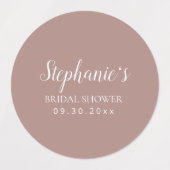 Einfache Rose und weißes Brautparty Etiketten (Design 2)