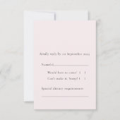 Einfache Rose Weich elegant Minimalistisch Schlich RSVP Karte (Vorderseite)
