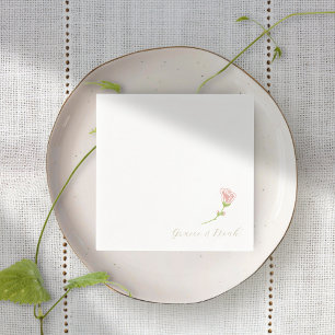 Einfache Rose Weiß und Rot White Napkins Serviette