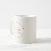 Einfache Roségold-Monogramm-Hochzeitskaffee für Pa Kaffeetasse (Vorderseite Links)