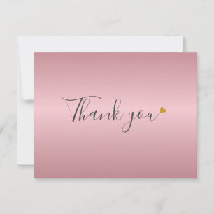 Einfache Roségold-Schrift Geschäft Dankeschön-Kart Dankeskarte
