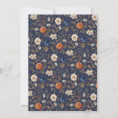 Einfache Rost Blue French Country Hochzeit Einladung (Rückseite)