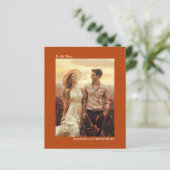Einfache Rost Orange BUDGET Hochzeit Foto Einladun (Stehend Vorderseite)