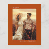 Einfache Rost Orange BUDGET Hochzeit Foto Einladun (Vorderseite)