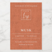 Einfache Rostterracotta-Linen-Logo-Border-Kerze Lebensmitteletikett (Einzelnes Label)