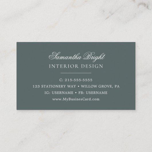 Einfache rosy Foliage Stilvolle Visitenkarte (Rückseite)