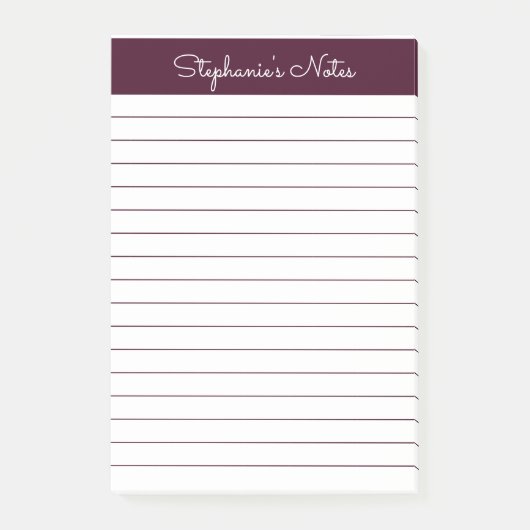 Einfache Rot-Braun-Linde Personalisiert Post-it Klebezettel (Vorderseite)