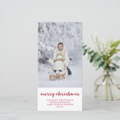 Einfache Rot und Weiß frohe Weihnachten | Foto (Stehend Vorderseite)