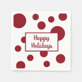 Einfache Rot- und Weißpolka-Tagesferien Serviette (Vorderseite)